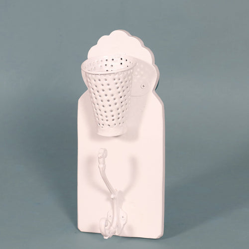 Calista Glass Panel White Wall Hook Rack — view 1