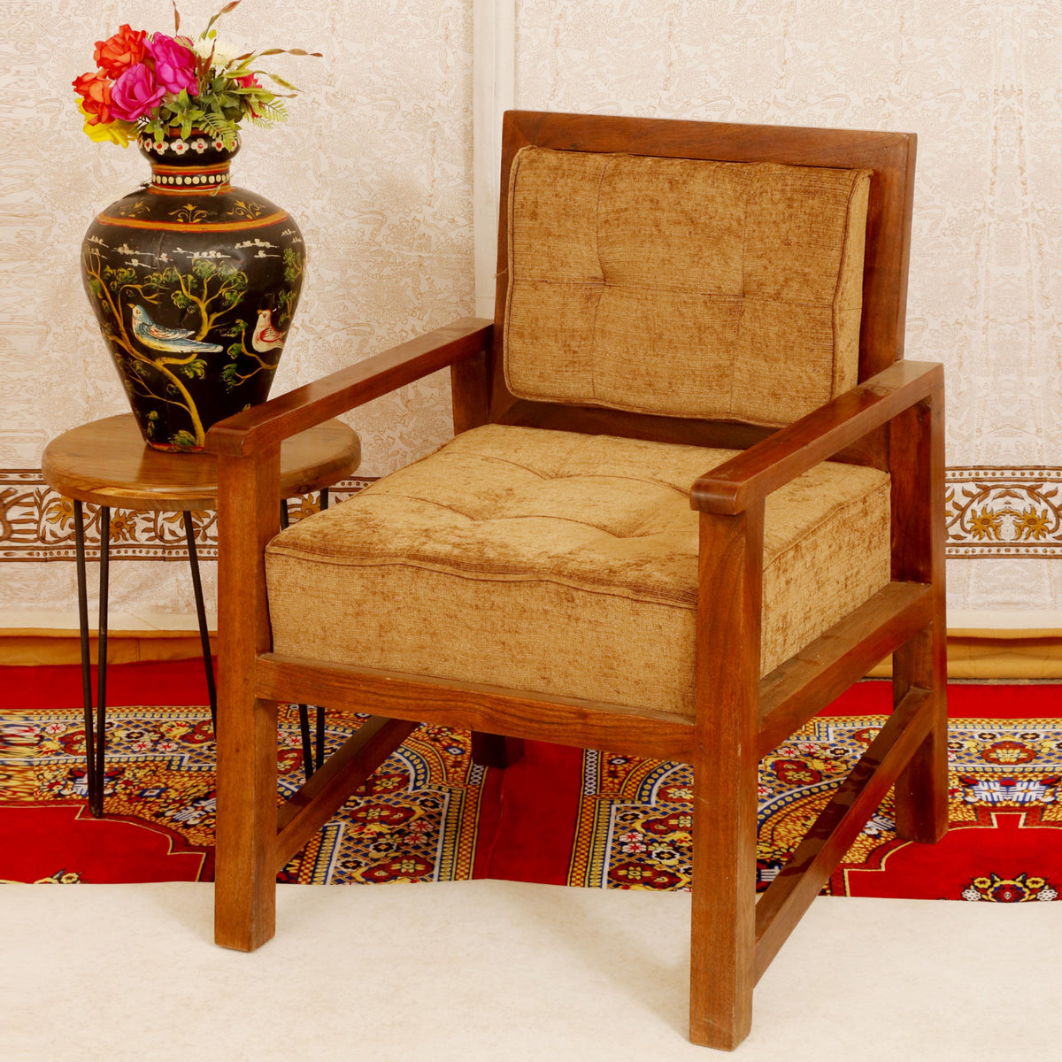 Renata Solid Wood Armchair — view 1