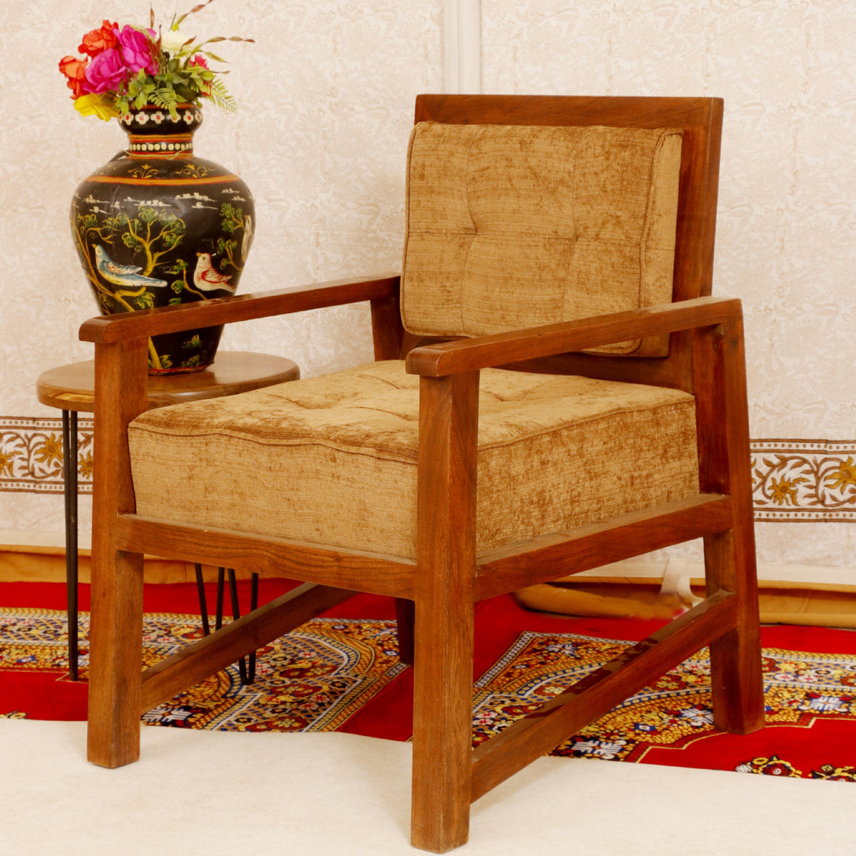 Renata Solid Wood Armchair — view 2