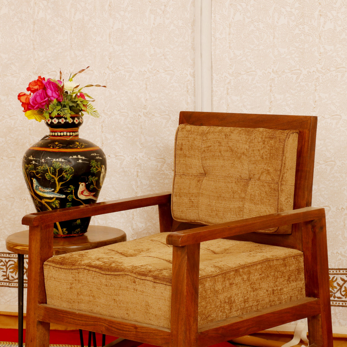Renata Solid Wood Armchair — view 3