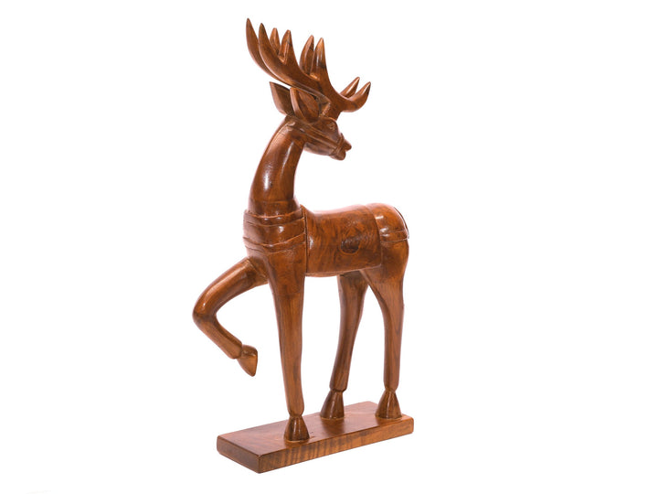 Wooden Dancing Deer Curio Animal Figurine