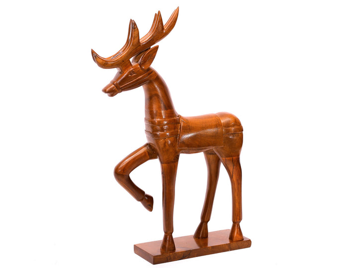 Wooden Dancing Deer Curio Animal Figurine