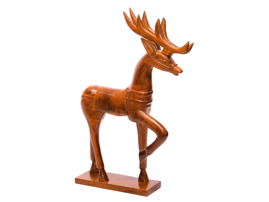 Wooden Dancing Deer Curio Animal Figurine