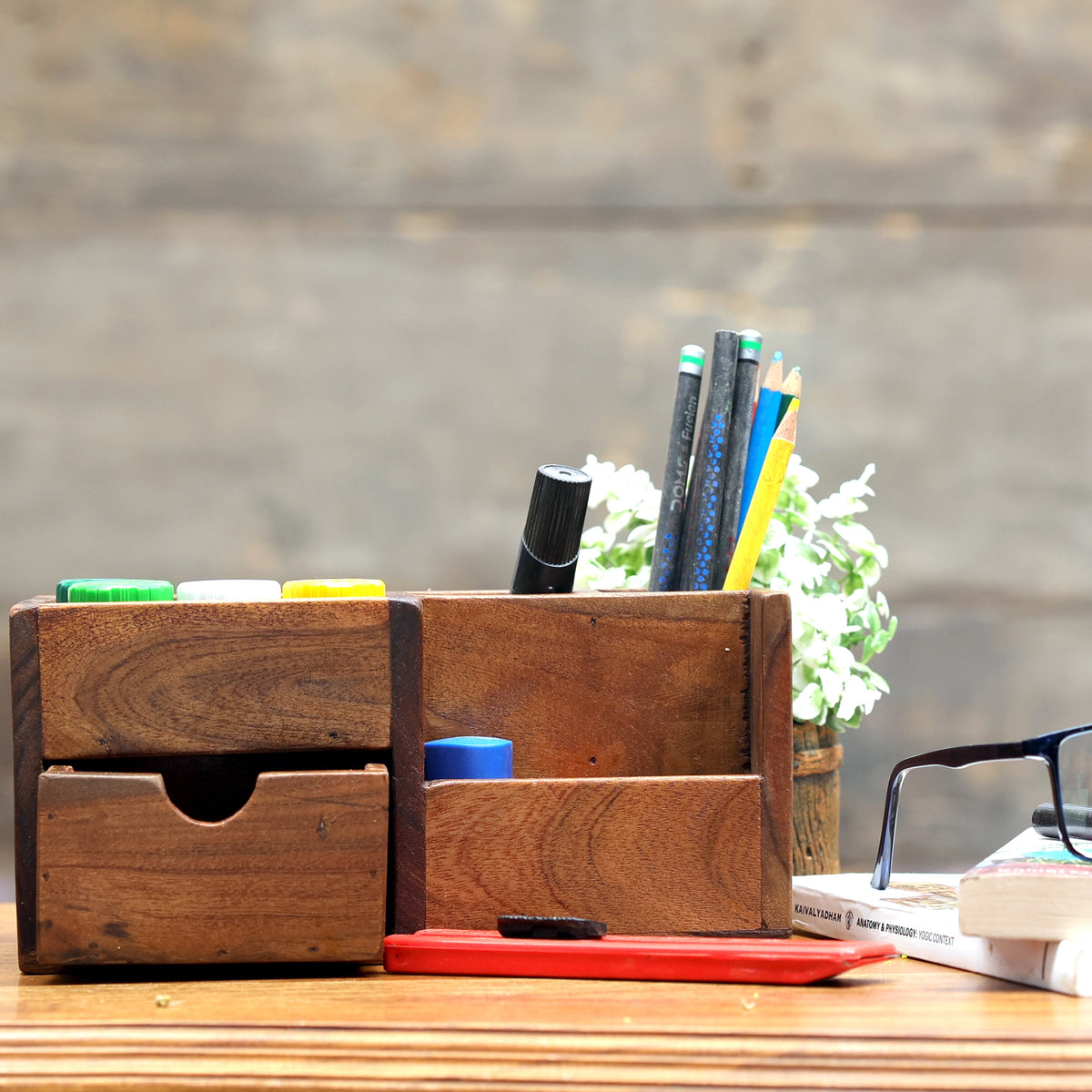 Soren Solid Wood Desktop Organizer - Natural - product image 1