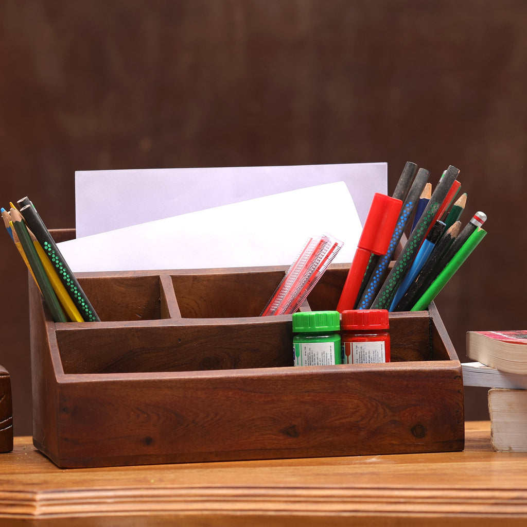 Rhys Solid Wood Inclined Desk Organizer - product image 1