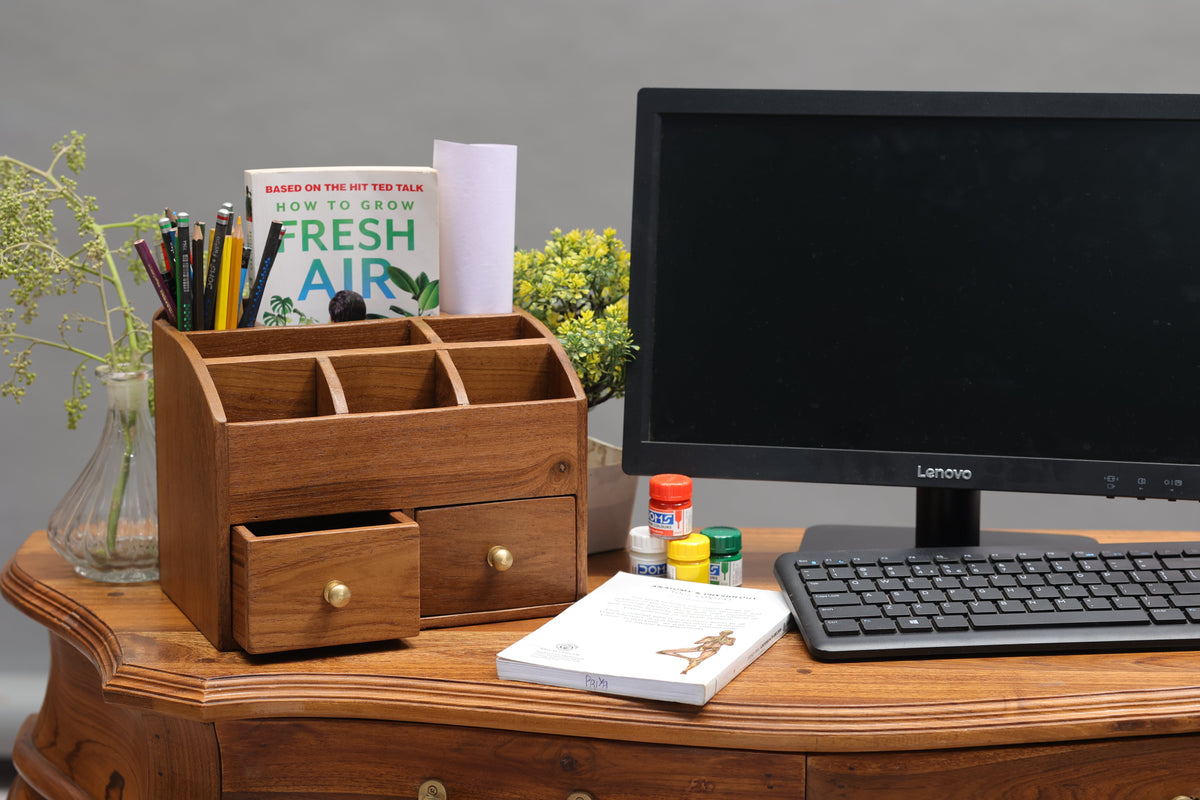 Darcy Solid Wood 10 Compartment Desk Organizer - product image 1