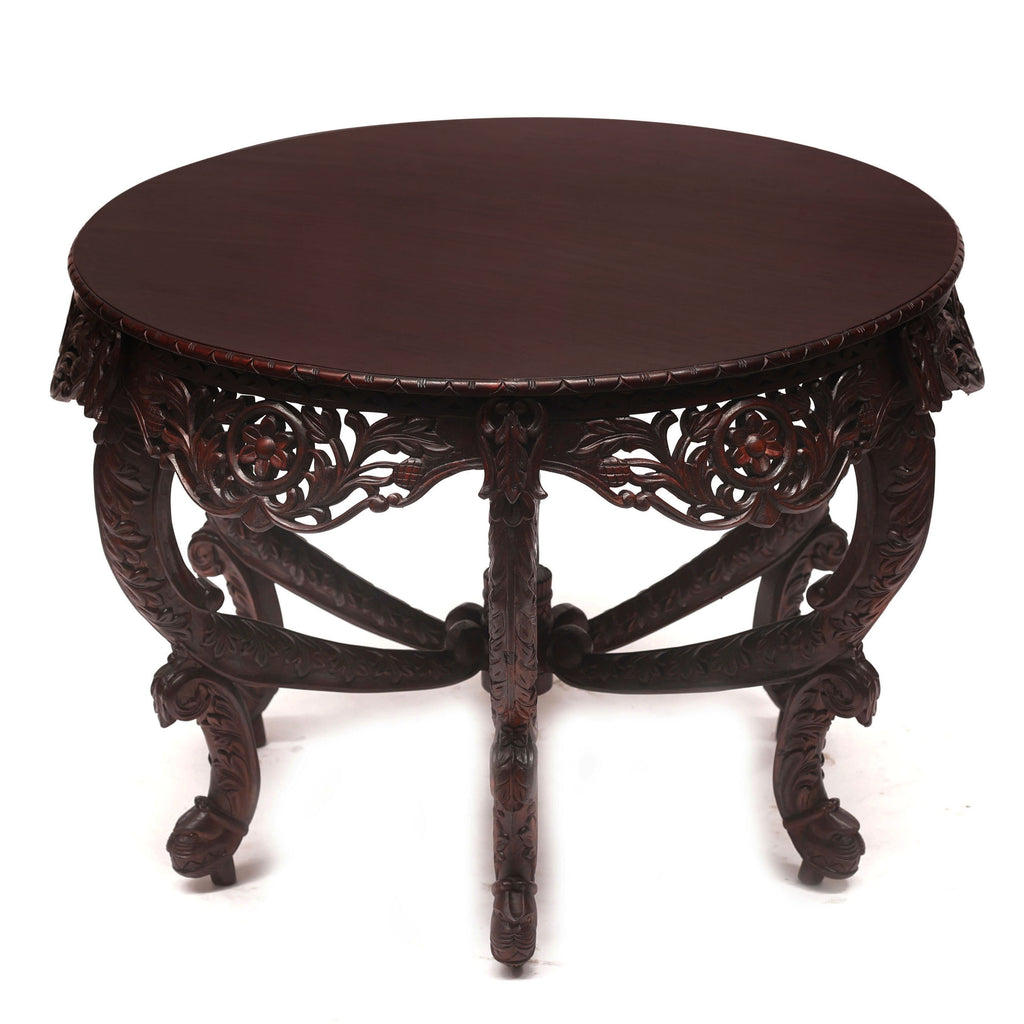Margot Carved Round Console Table — view 2