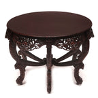 Margot Carved Round Console Table — view 2
