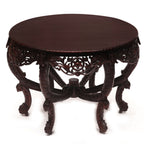 Margot Carved Round Console Table — view 3