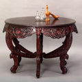 Margot Carved Round Console Table — view 1