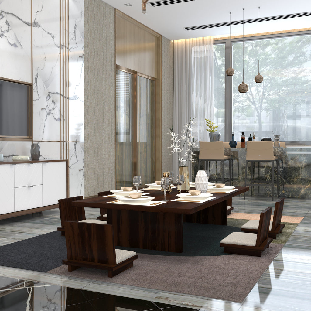 Sumi Solid Wood Floor Dining Set – product image 1