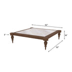 Bianco Marble Top Solid Wood Floor Dining Set – product image 2