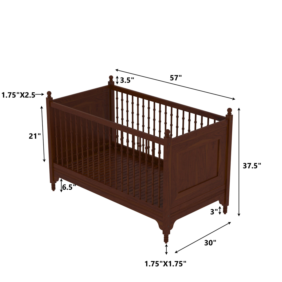 Bellamy Slatted Cradle — view 2