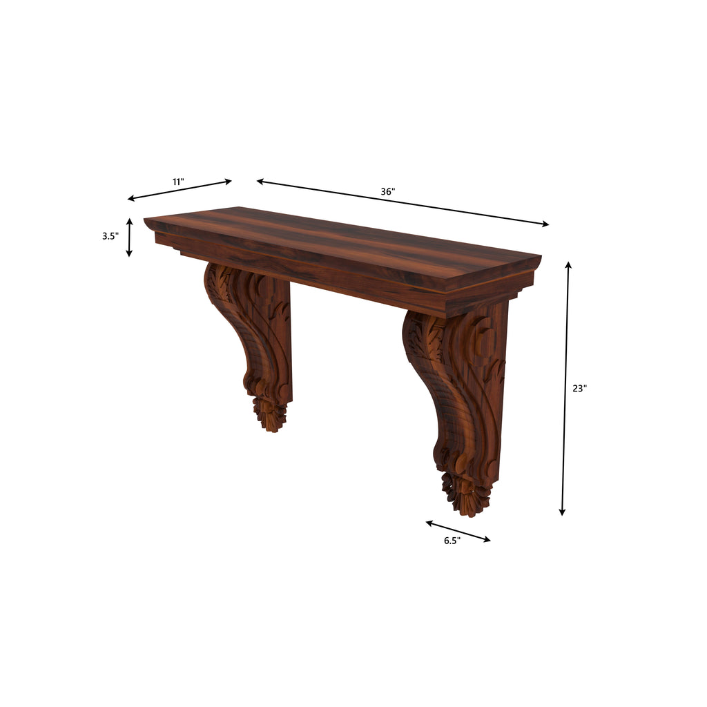 Solana Floral Carved Wall Shelf — view 5