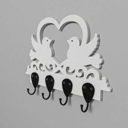Arlo Bird Engineered Wood 4-Hook Wall Rack — view 1