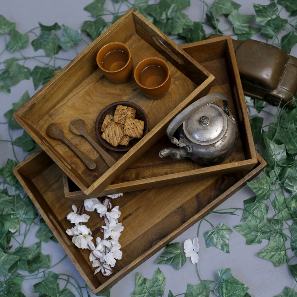 Iris Solid Wood Serving Tray — view 2