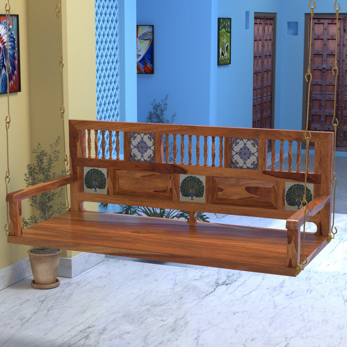 Rowan Tiled Hanging Swing — view 1
