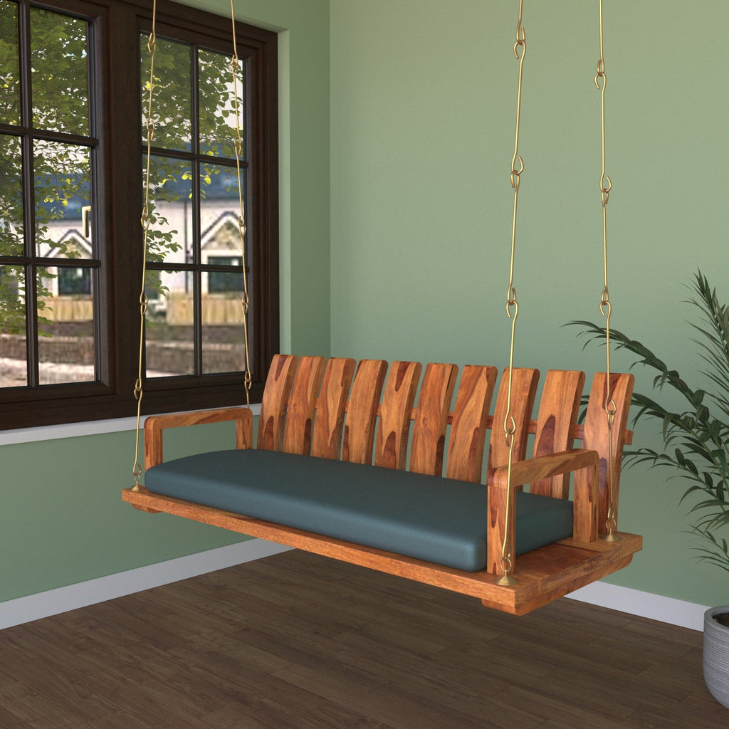 Sage Slatted Hanging Swing — view 1