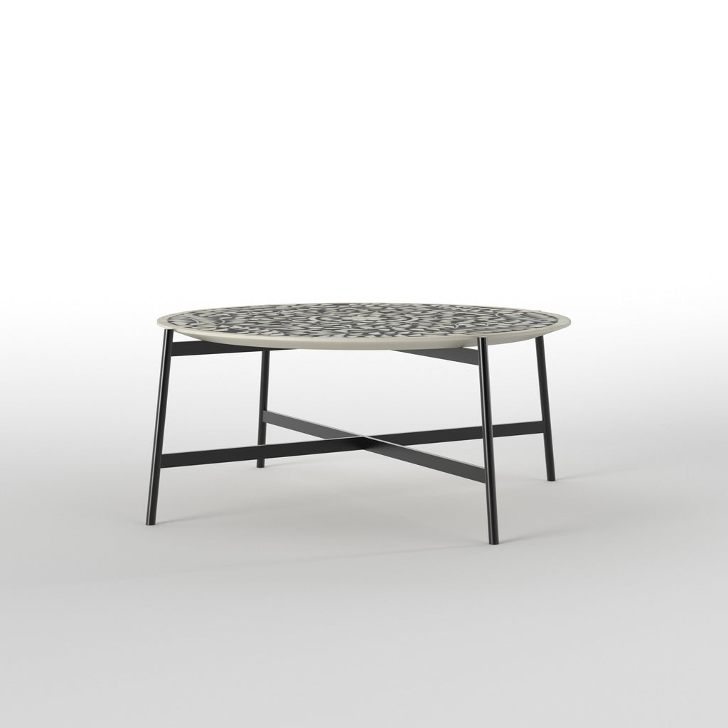 Bellamy Floral Arabesque Metal Coffee Table — view 2