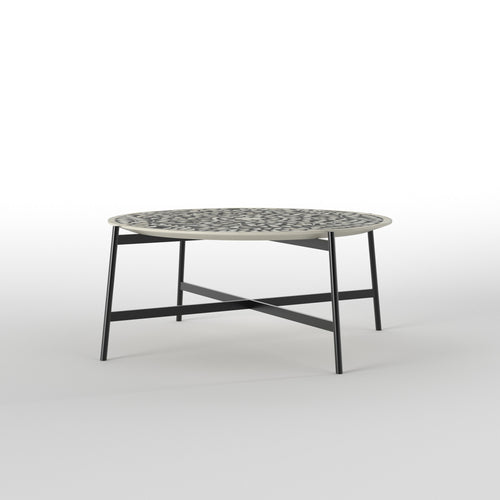 Bellamy Floral Arabesque Metal Coffee Table — view 2