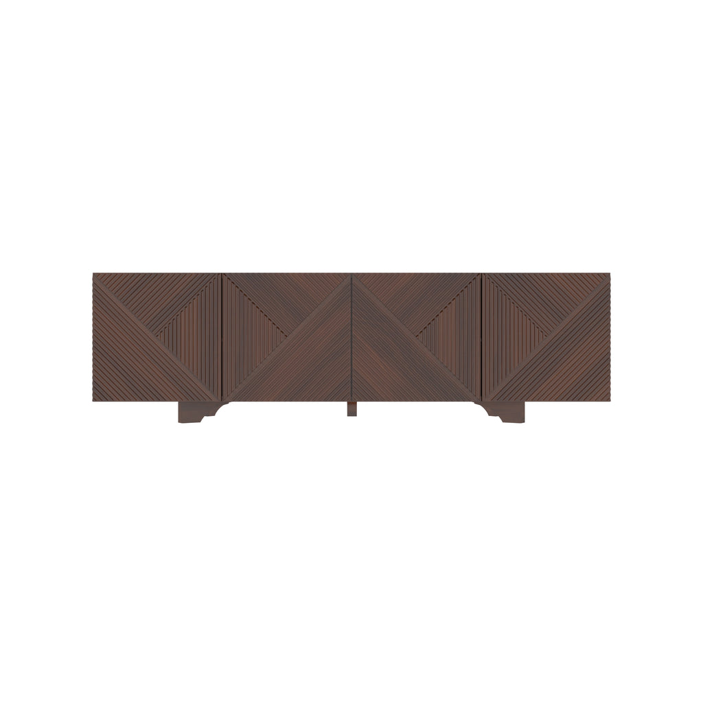 Evora Geometric Carved TV Unit — view 2