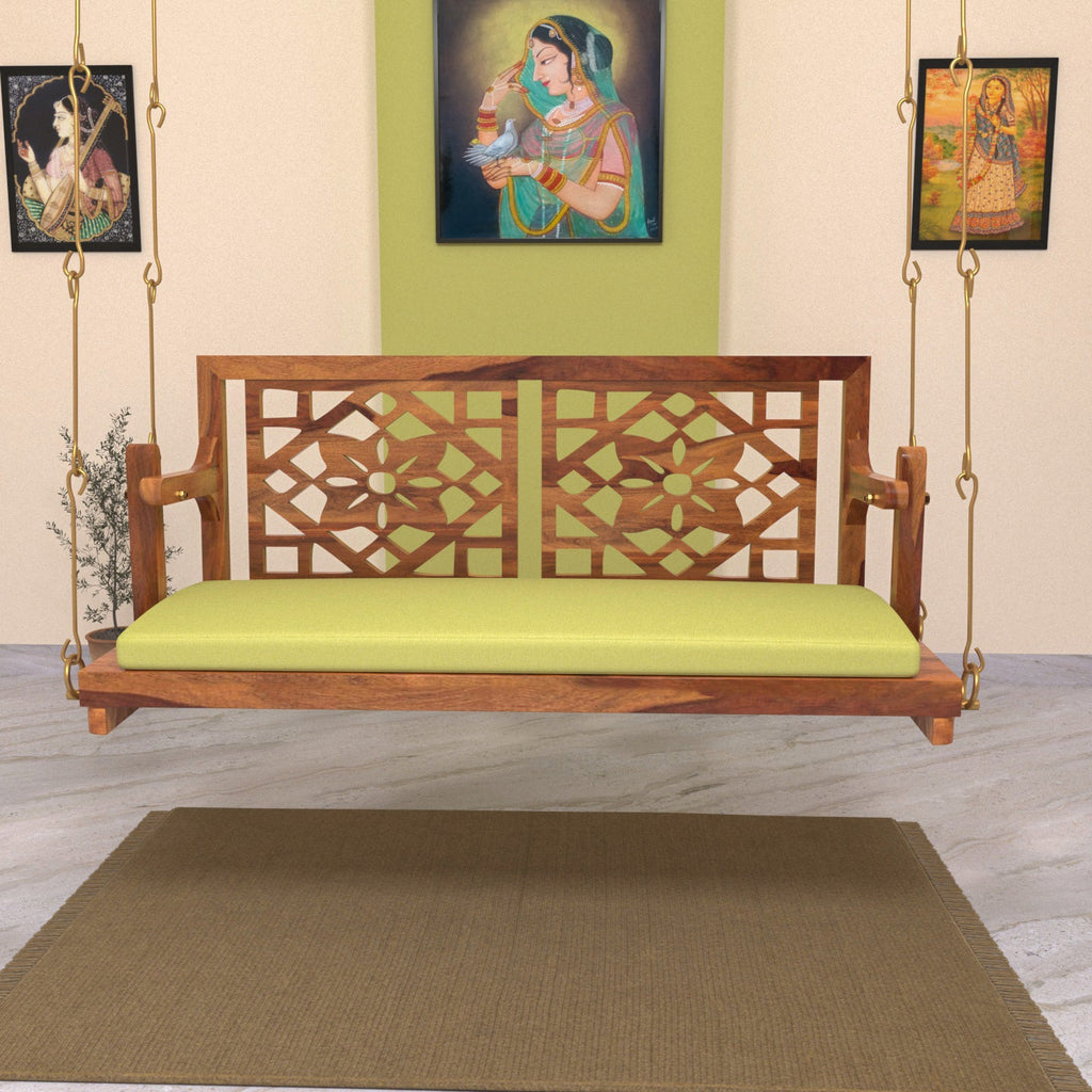 Odessa Floral Carved Hanging Swing — view 1
