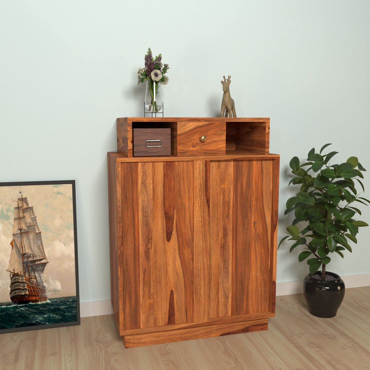 Leona Solid Wood Storage Cabinet — view 1