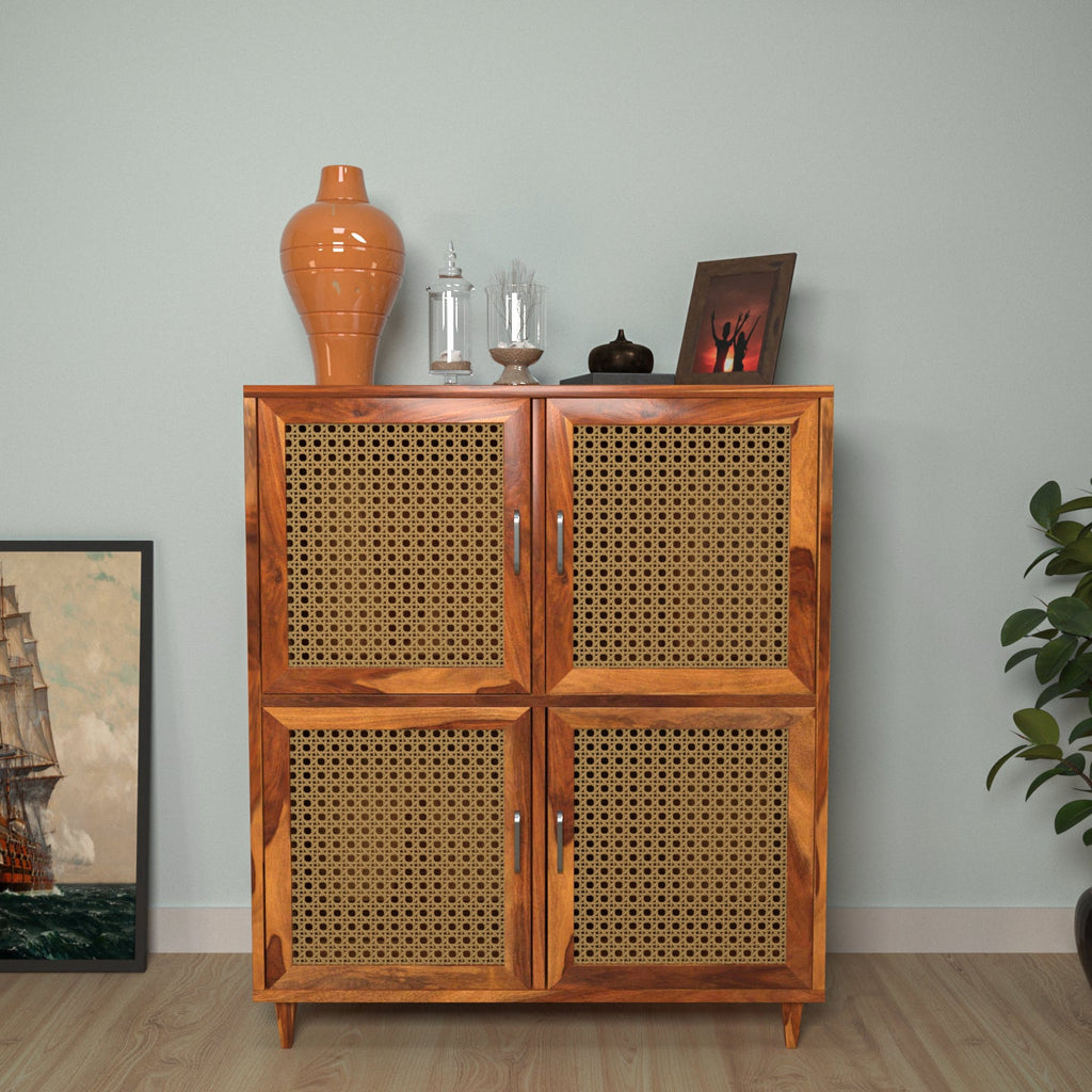 Laurel Cane Vintage Storage Cabinet — view 1