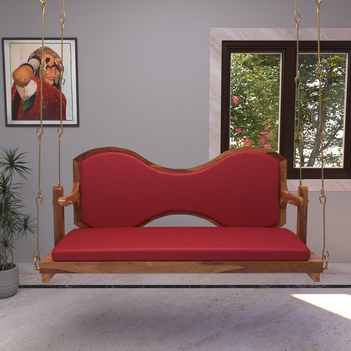 Nola Solid Wood Hanging Swing — view 2