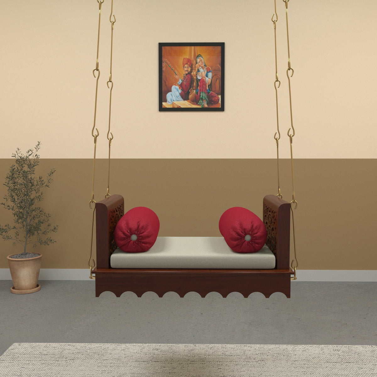 Margot Carved Hanging Swing — view 1