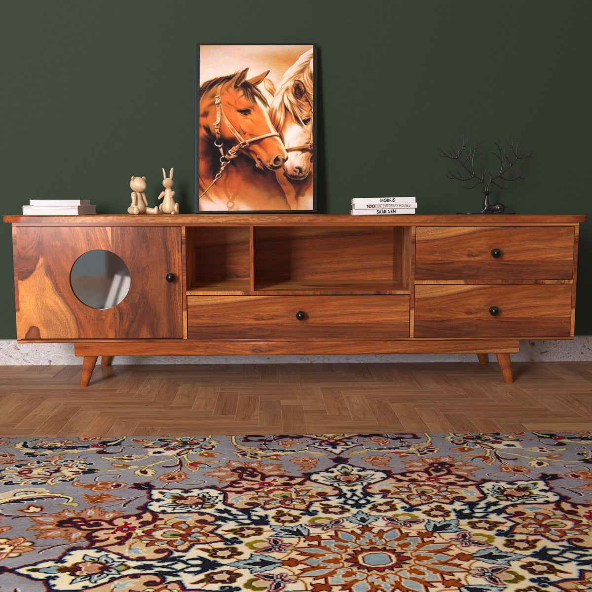 Romy Solid Wood TV Unit — view 1
