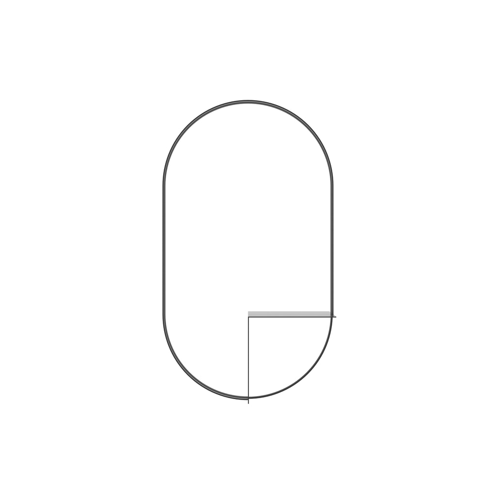 Elise Oval Black Metal Wall Mirror — view 2