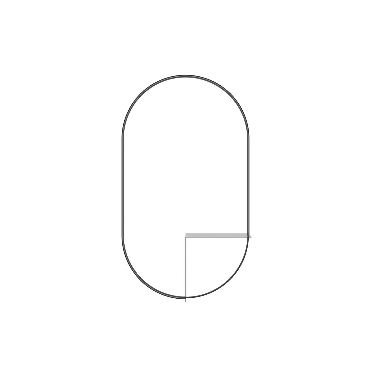 Elise Oval Black Metal Wall Mirror — view 2