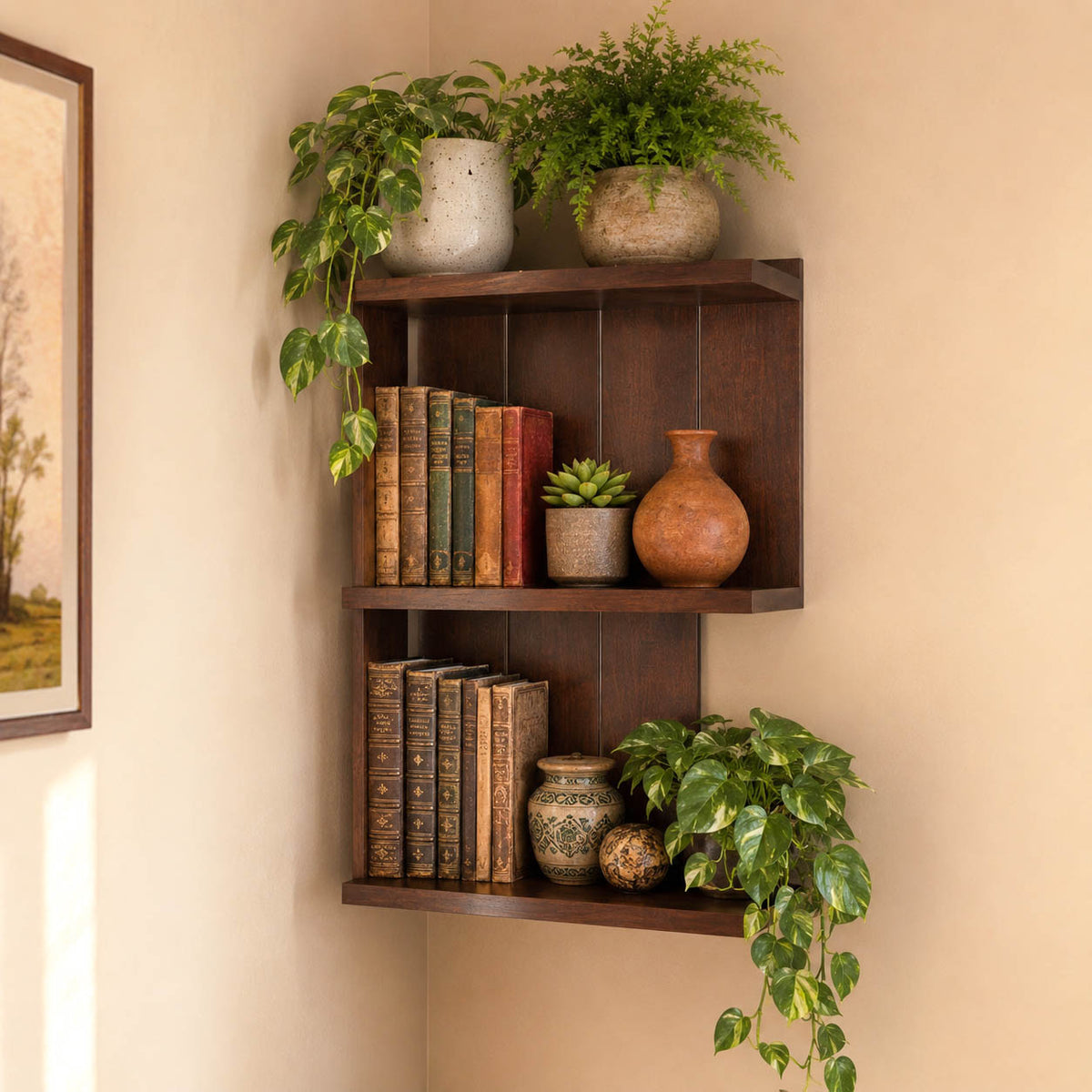 Delphine Rustic Wall Shelf — view 1