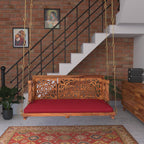 Paloma Carved Upholstered Hanging Swing — view 1
