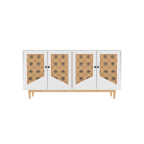 Briar Geometric Cane Engineered Wood Sideboard — view 2