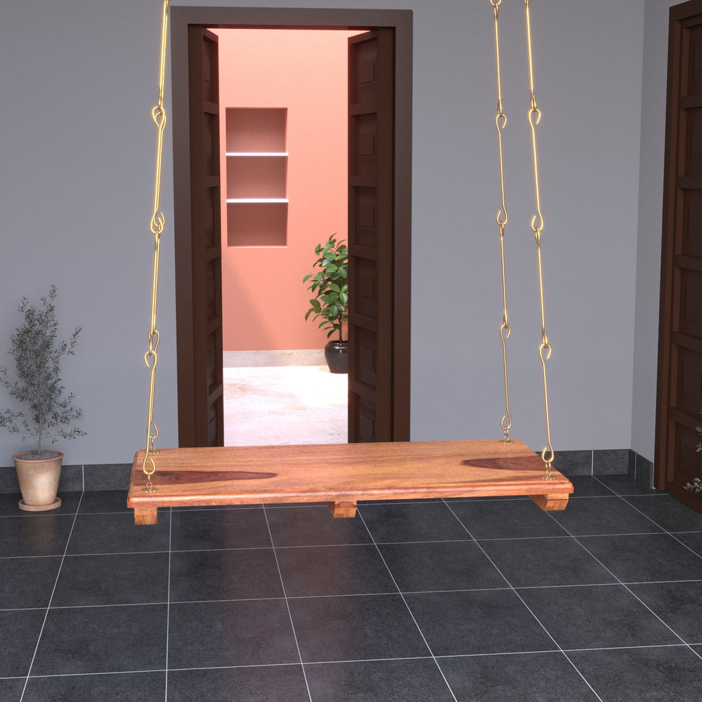 Saffron Solid Wood Hanging Swing — view 1