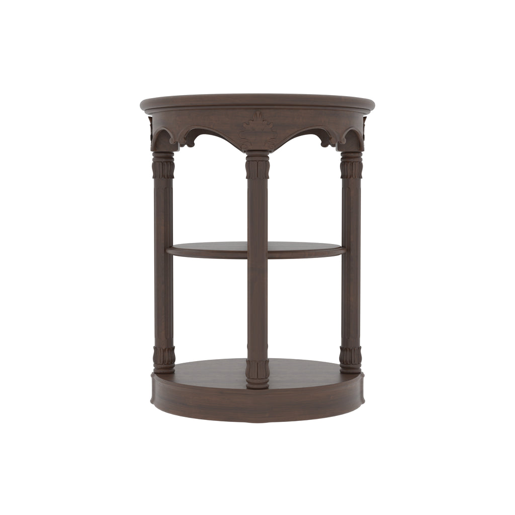 Ivy Carved Round Side Table — view 3