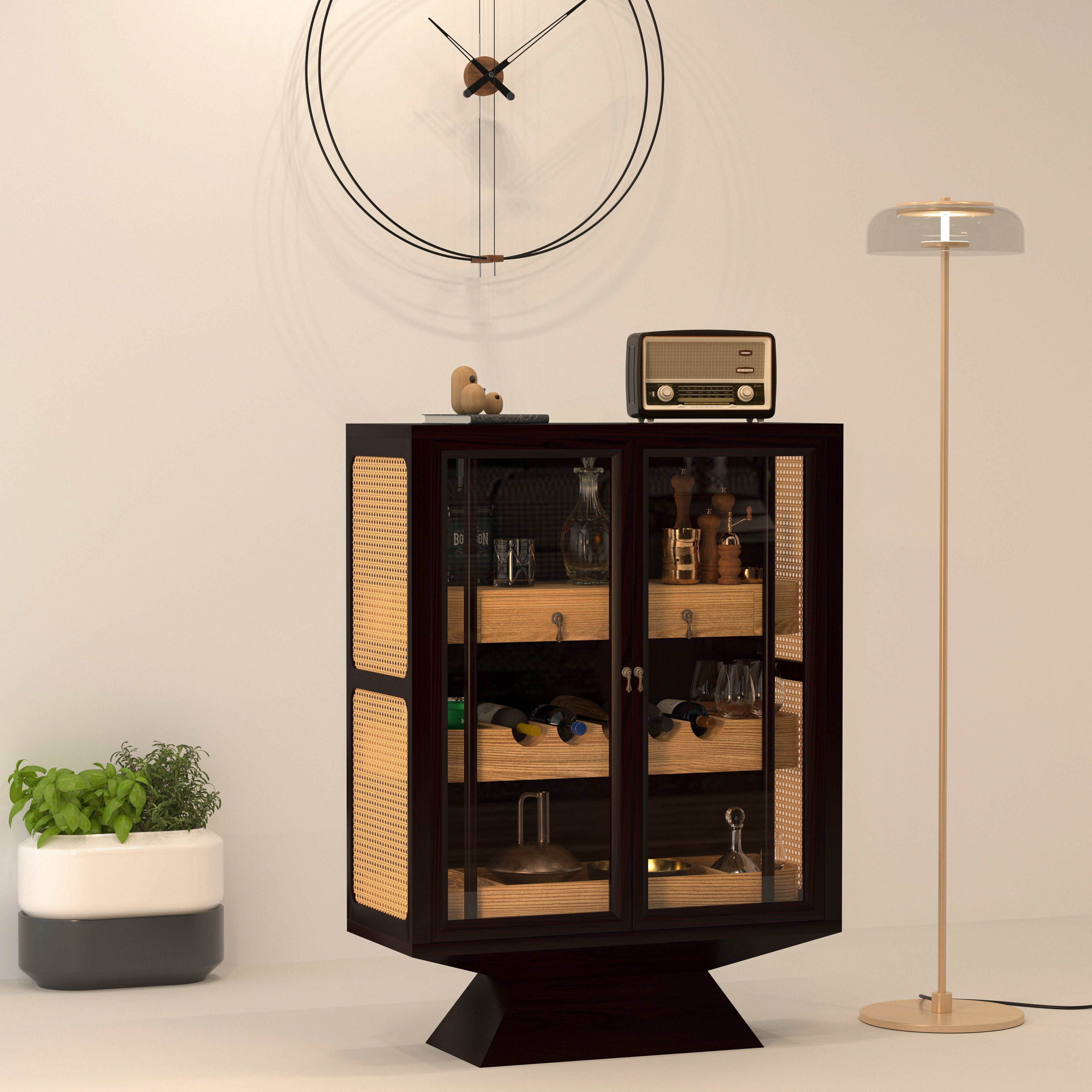 Classic Montage Multistorage Wooden Handmade Bar Cabinet Bar Cabinet