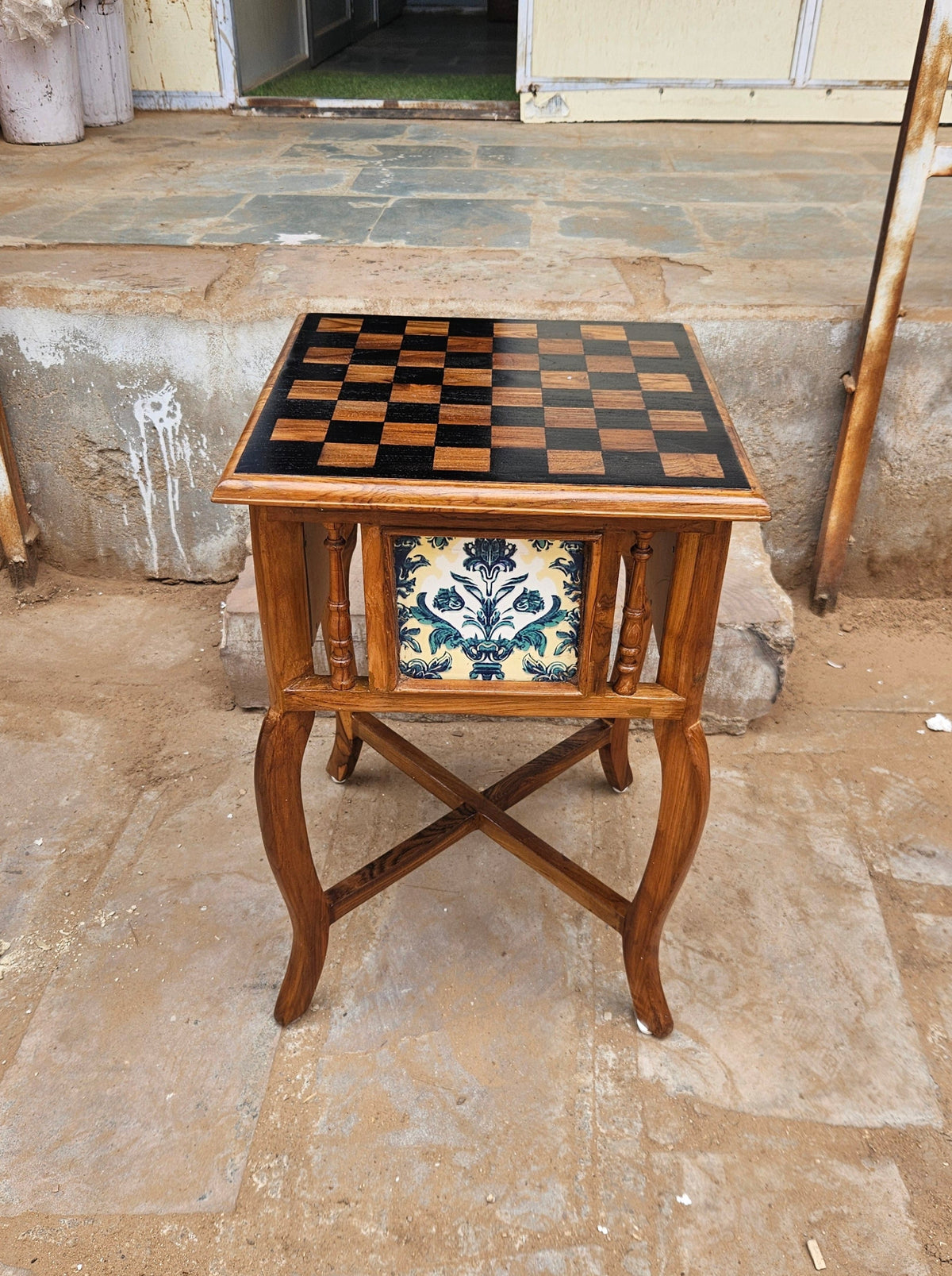 Leona Chessboard Side Table — view 3
