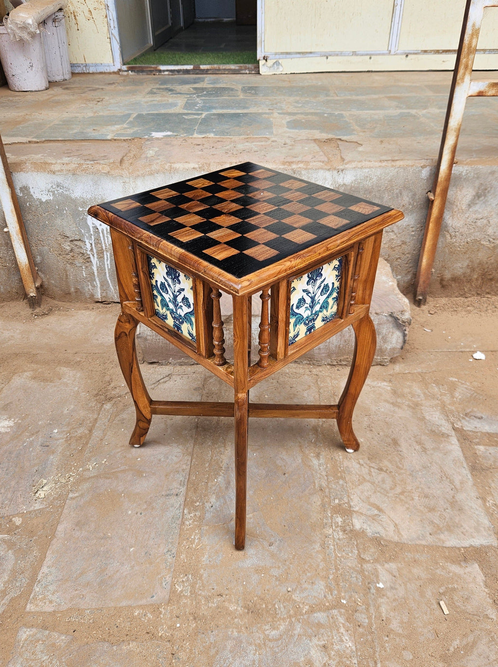 Leona Chessboard Side Table — view 1