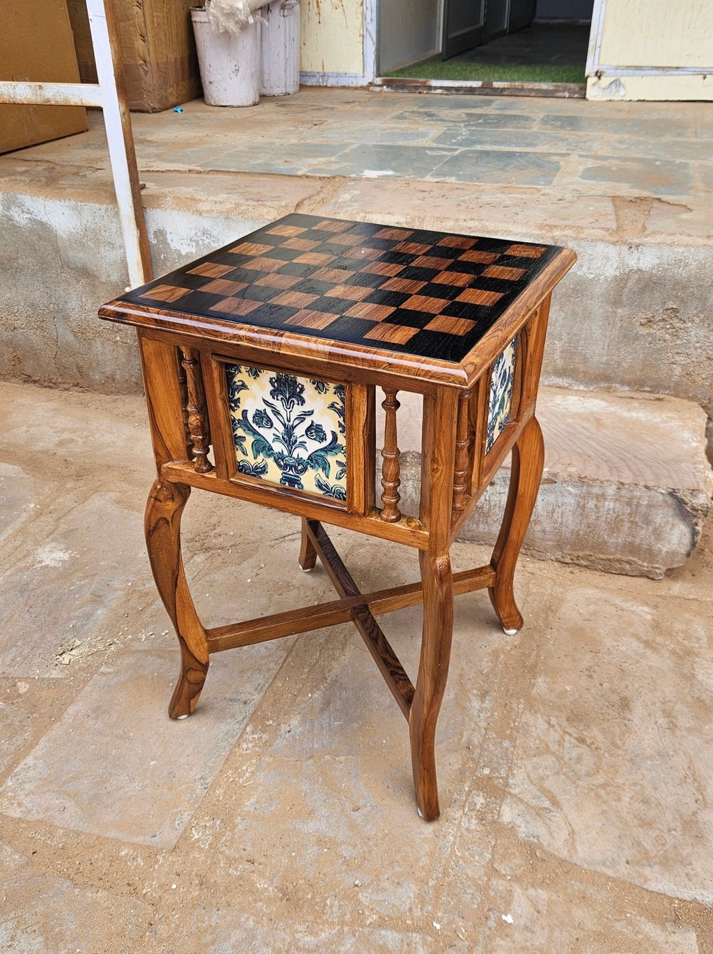 Leona Chessboard Side Table — view 2