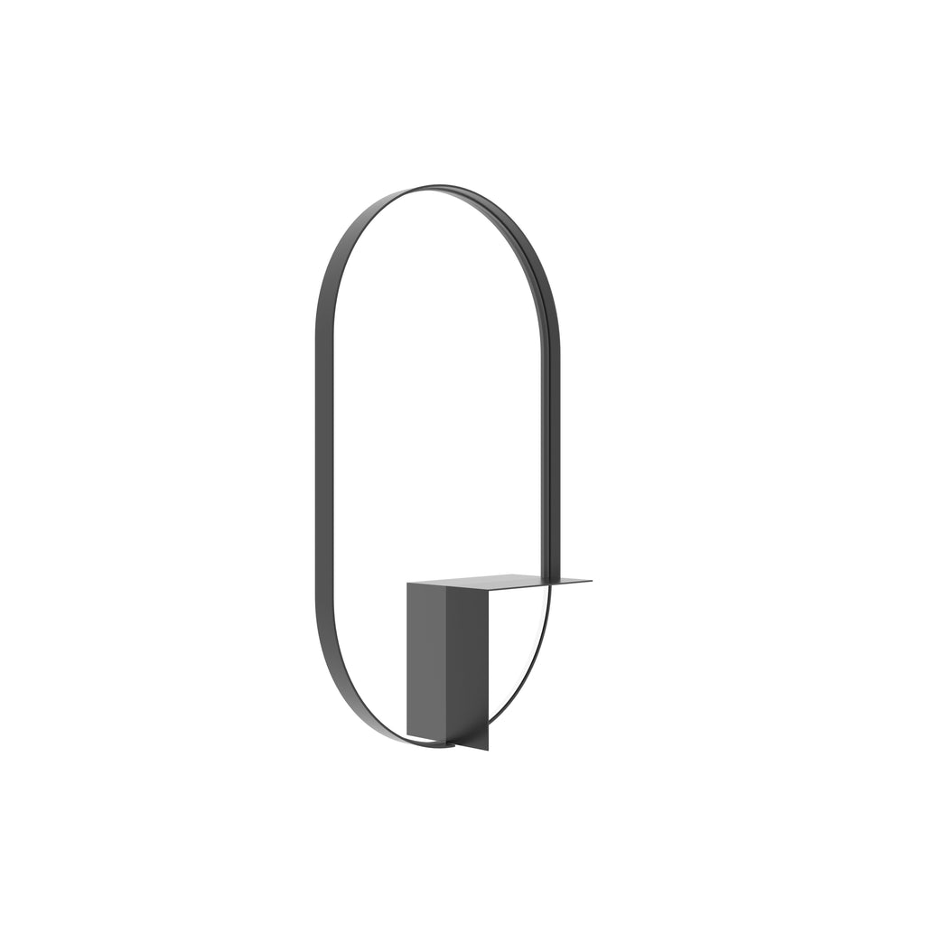 Elise Oval Black Metal Wall Mirror — view 3