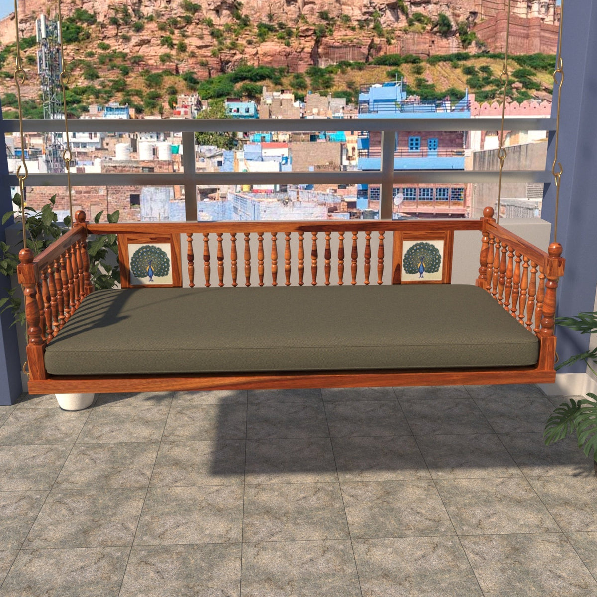 Stella Tiled Vintage Hanging Swing — view 4