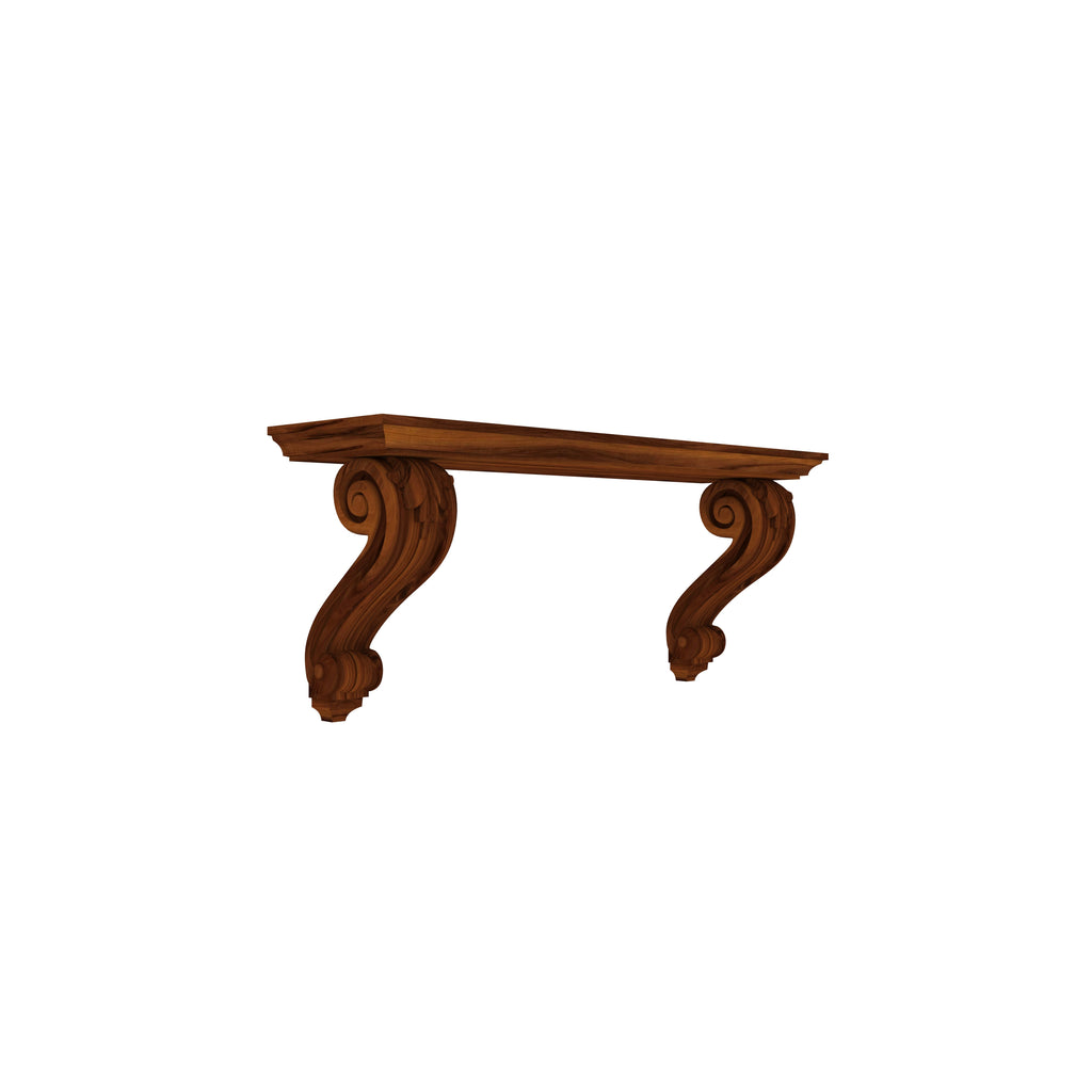 Sienna Carved Scroll Wall Shelf — view 2