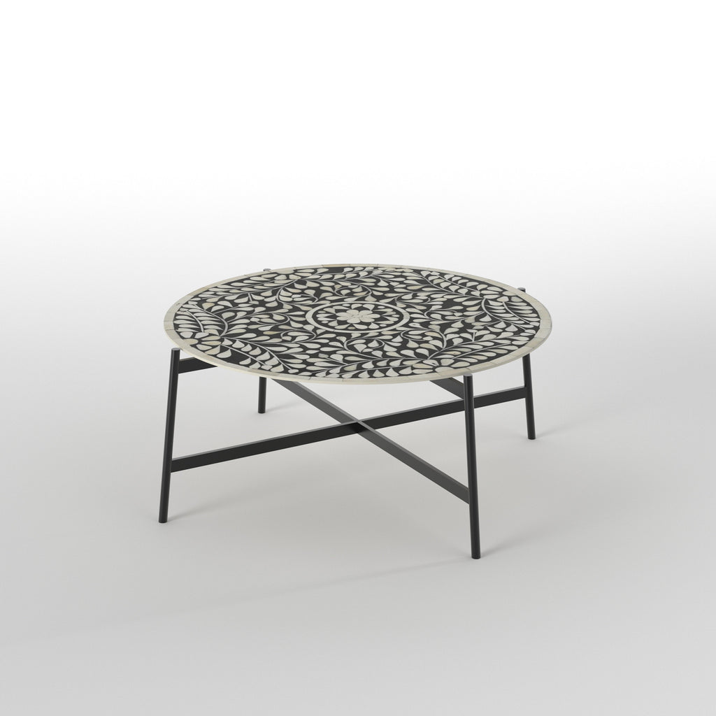 Bellamy Floral Arabesque Metal Coffee Table — view 3