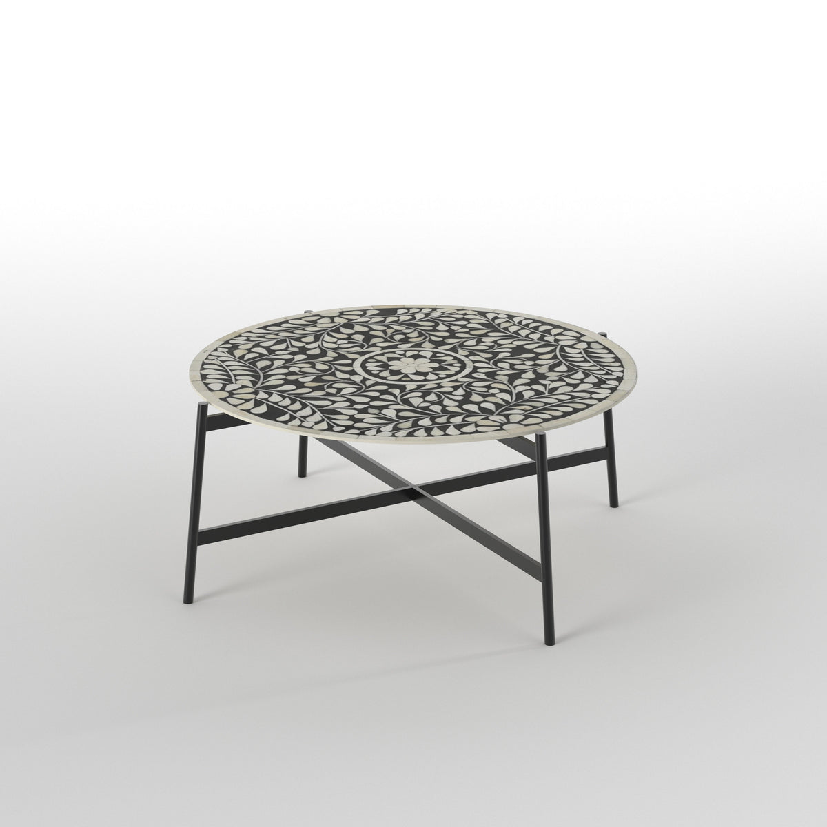 Bellamy Floral Arabesque Metal Coffee Table — view 3