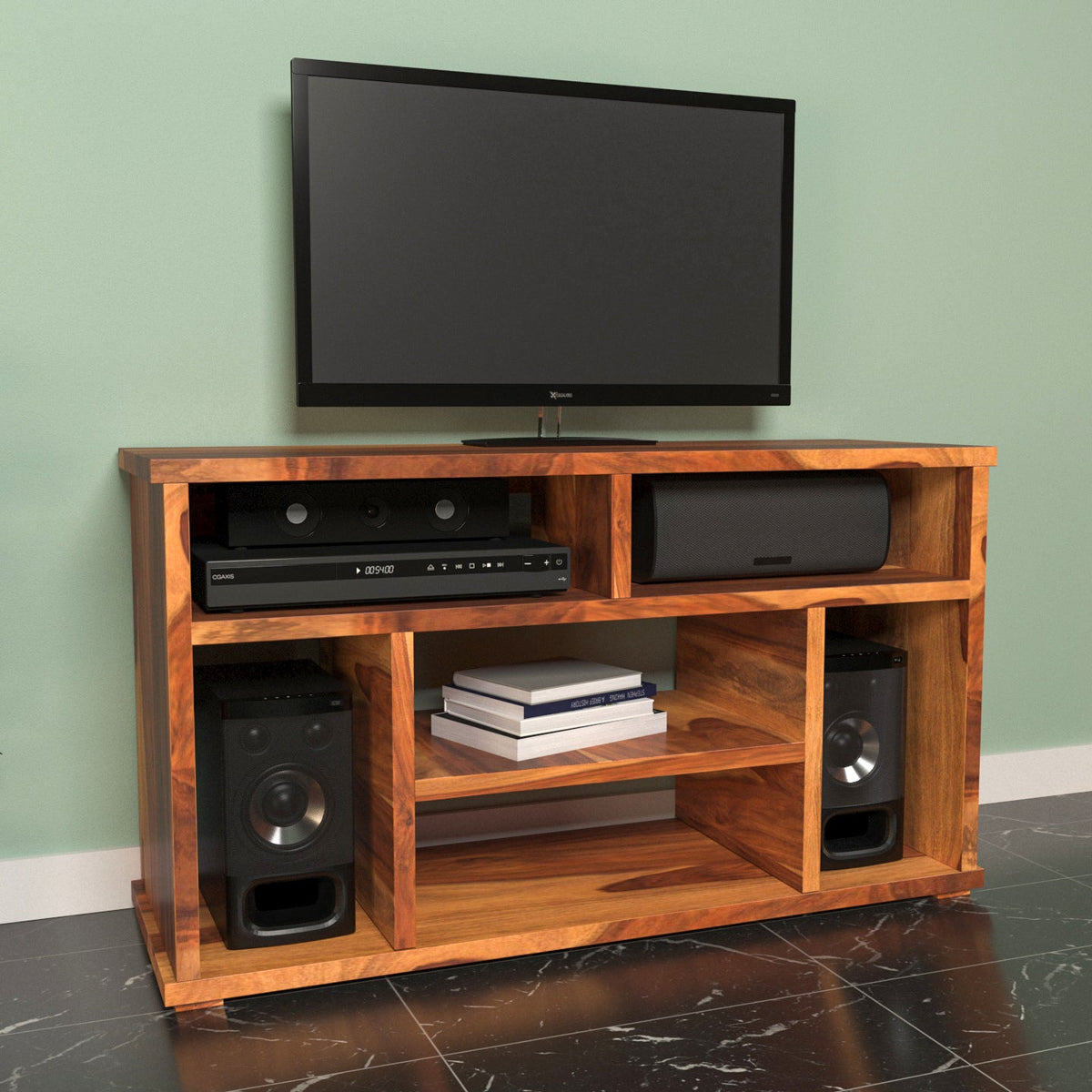 Sora Solid Wood TV Unit — view 1
