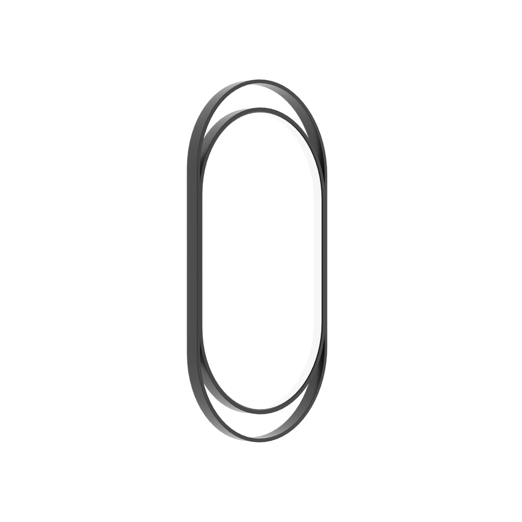 Calista Oval Black Metal Wall Mirror — view 3