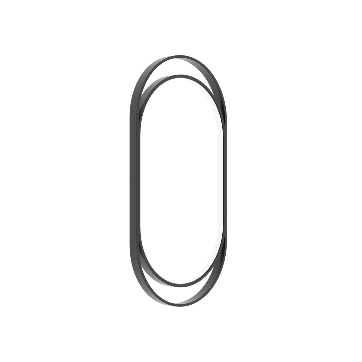 Calista Oval Black Metal Wall Mirror — view 3